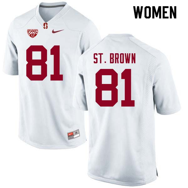 Women Stanford Cardinal #81 Osiris St. Brown College Football Jerseys Sale-White
